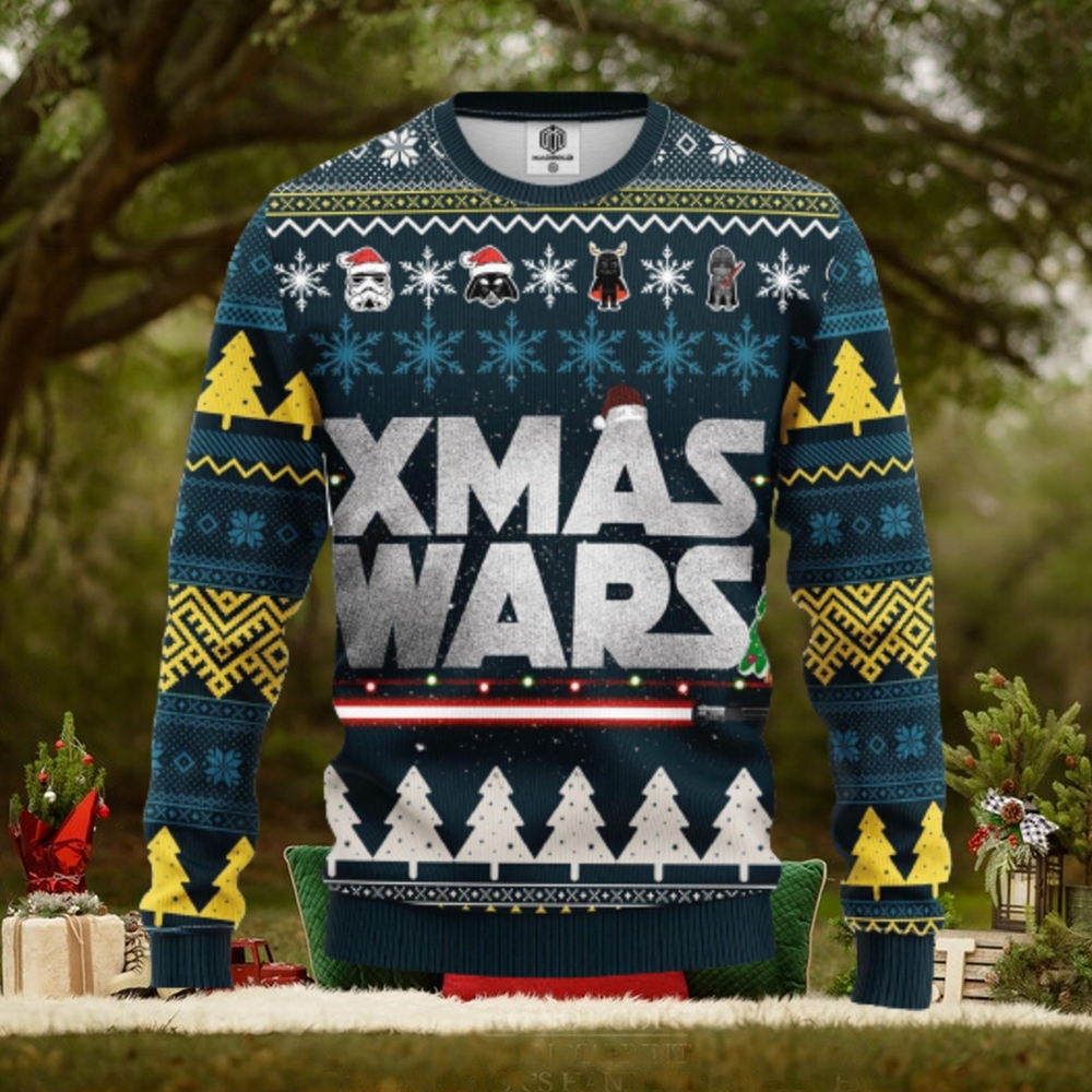 Star Wars Xmas Gifts Xmas Wars AOP Print Christmas Ugly Sweater For Men Women