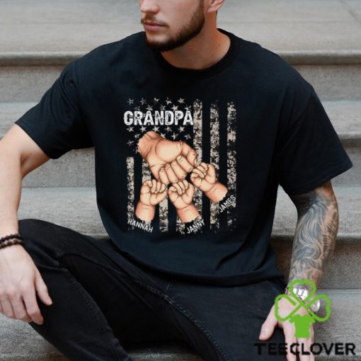 Stars And Stripes Grandpa Is Like Dad Without Rules Fist Bump Shirt