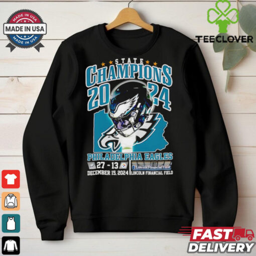State Champions 2024 Philadelphia Eagles score helmet shirt