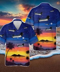 State Department Air Wing CH 46E 3D Hawaiian Shirt Button Beach Shirt