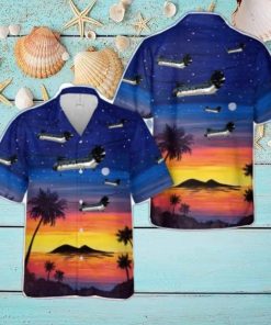 State Department Air Wing CH 46E 3D Hawaiian Shirt Button Beach Shirt