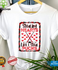 Stealing Hearts Like I Steal Pucks Valentines Day Ice Hockey T Shirt