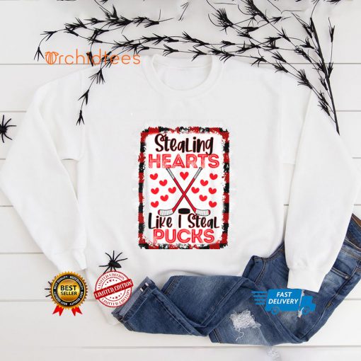 Stealing Hearts Like I Steal Pucks Valentines Day Ice Hockey T Shirt
