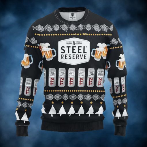 Steel Reserve Beer Ugly Christmas Sweater, Faux Wool Sweater, Gifts For Beer Lovers, International Beer Day, Best Christmas Gifts For 2022 – Prinvity