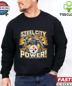 Steel City Power Pittsburgh Steelers Shirt, showcasing the strength and pride of the Steelers with a bold, energetic design.
