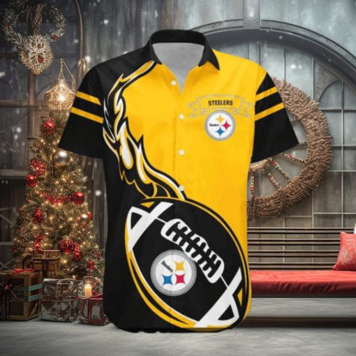 Steelers Flame Ball Design Hawaiian Shirt NFL Edition, Steelers Gifts