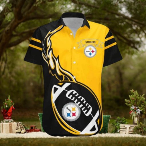 Steelers Flame Ball Design Hawaiian Shirt NFL Edition, Steelers Gifts