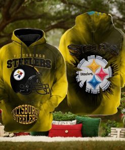 Steelers Hoodie 3D Football Helmet Logo Pittsburgh Steelers Unique Gift