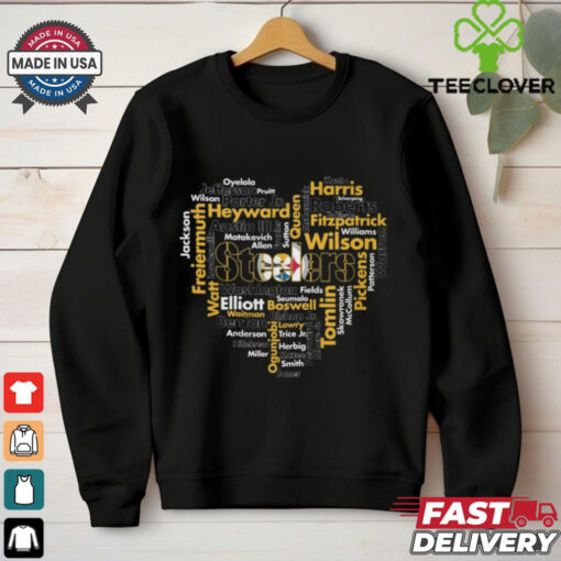 Steelers Word Cloud Player Names T Shirt