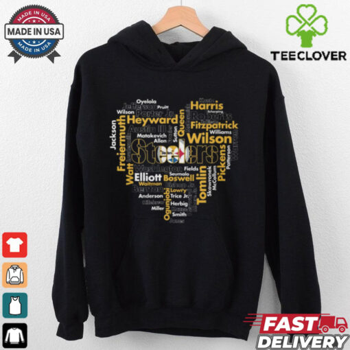 Steelers Word Cloud Player Names T Shirt