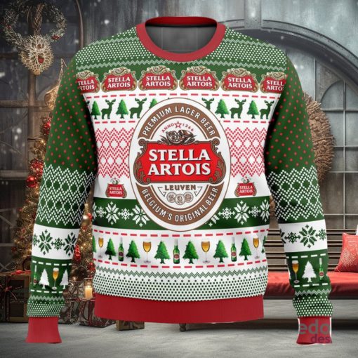Stella Artois 3D Ugly Christmas Sweater Christmas Gift Ideas Party Gift