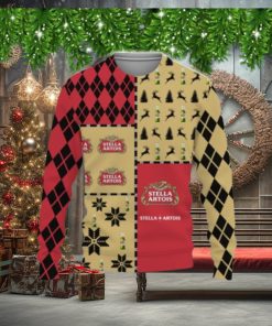 Stella Artois Beers Merry Christmas Whiskey And Beers Reindeer Pattern Ugly Christmas Sweater