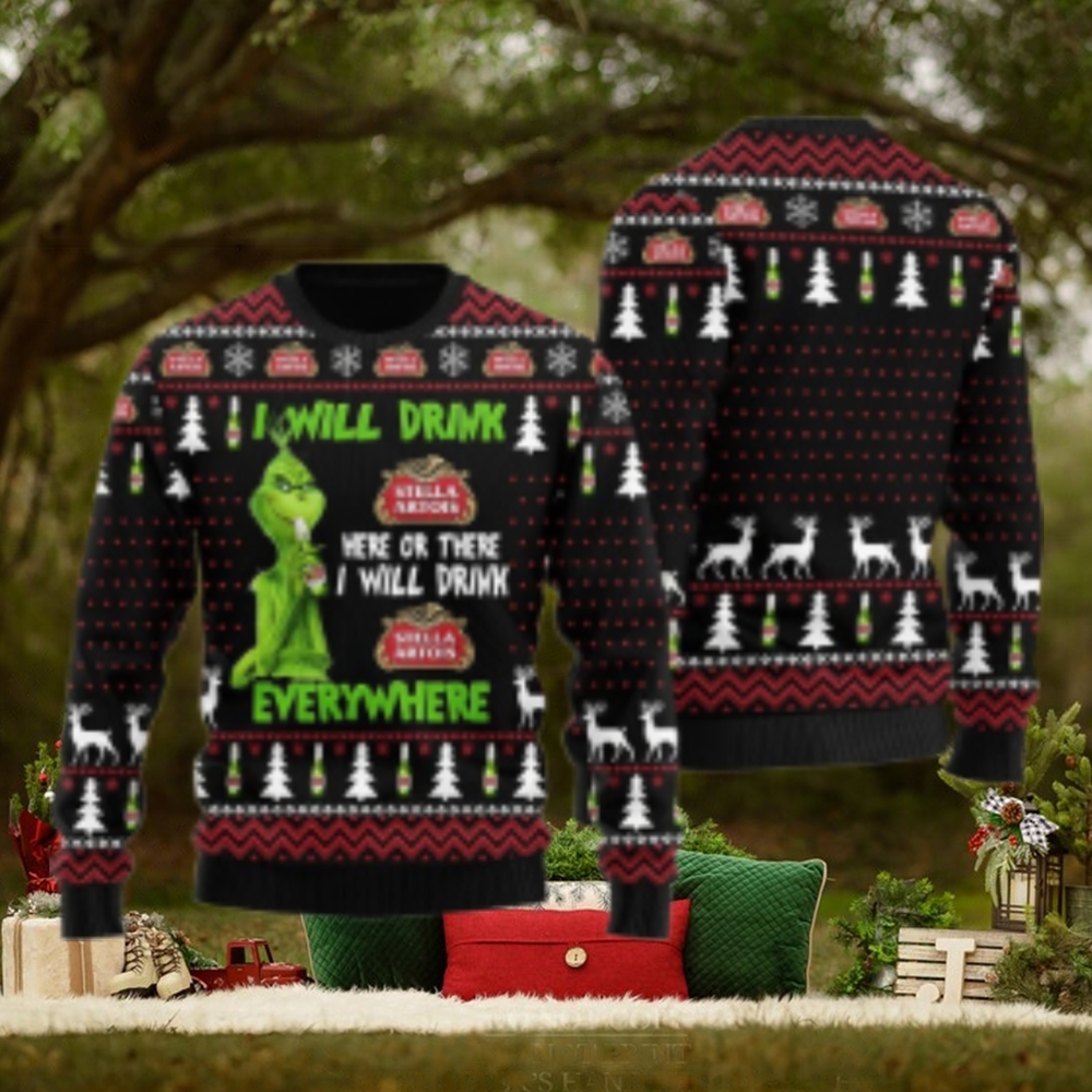 Stella Artois Will Drink Everywhere Ugly Sweater Stella Artois Will Drink Everywhere Ugly Sweater