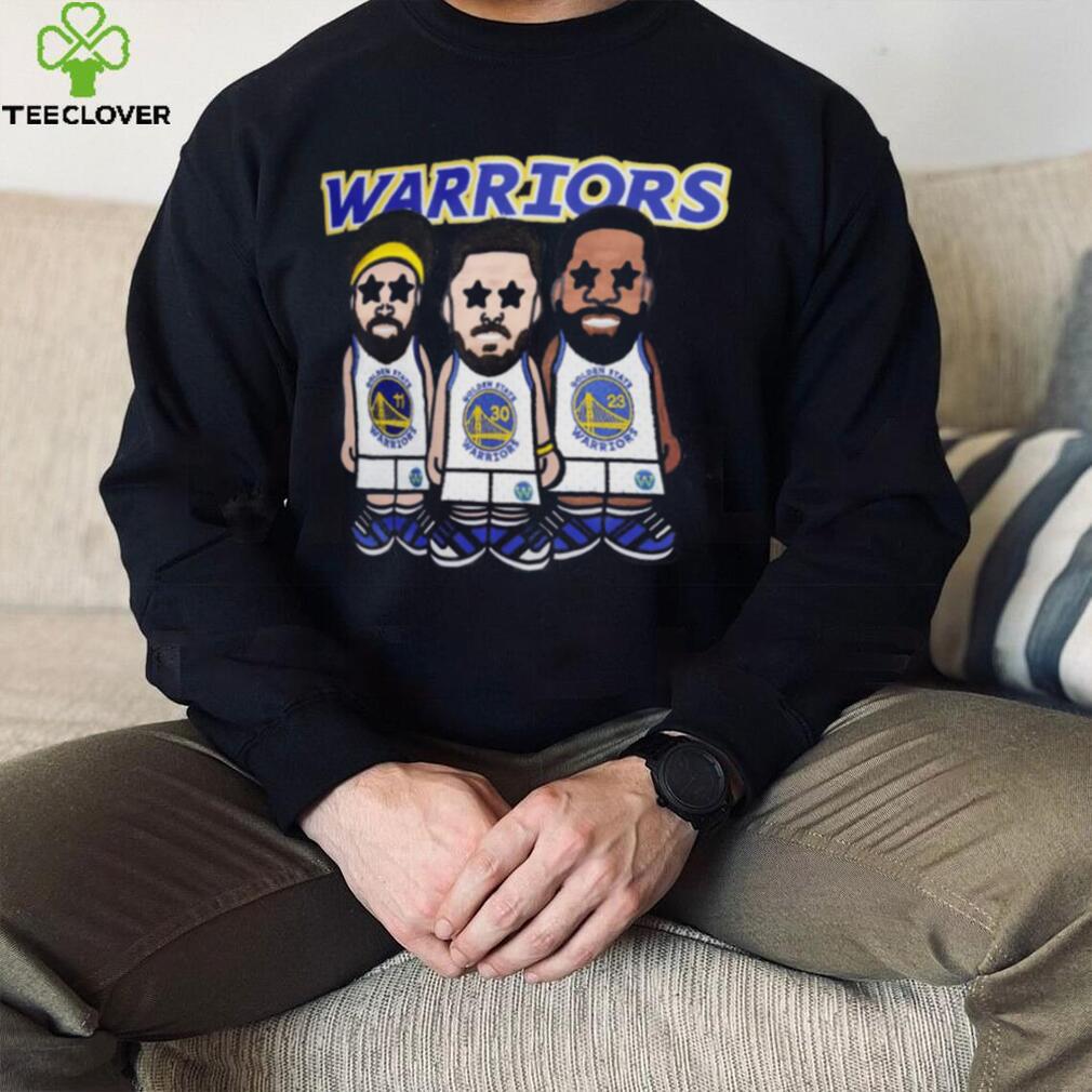 Steph Curry Klay Thompson and Draymond Green Golden State Warriors Pro Standard Multi Lineup shirt Steph Curry Klay Thompson and Draymond Green Golden State Warriors Pro Standard Multi Lineup shirt