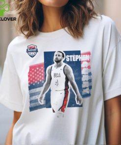 Stephen Curry White USA Basketball 2024 Summer Olympics Player Cutout Unisex T Shirt