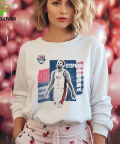 Stephen Curry White USA Basketball 2024 Summer Olympics Player Cutout Unisex T Shirt