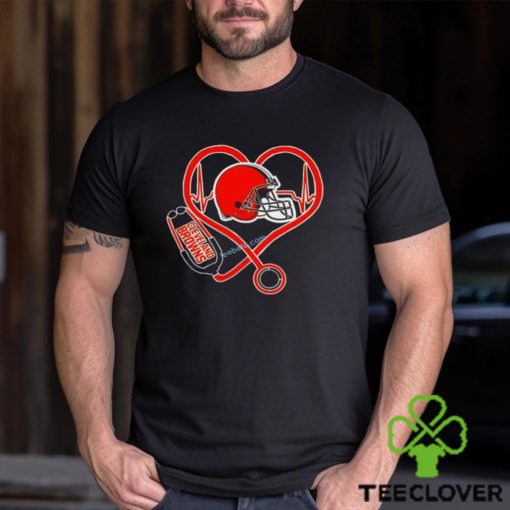 Stethoscope Heartbeat Cleveland Browns Nurse Gifts Shirt Unisex