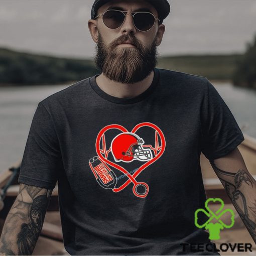 Stethoscope Heartbeat Cleveland Browns Nurse Gifts Shirt Unisex