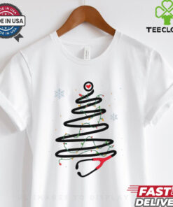 Stethoscope nurse Christmas tree shirt
