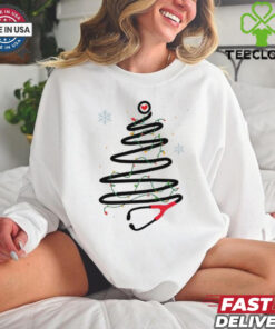 Stethoscope nurse Christmas tree shirt