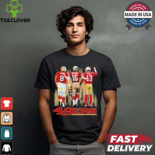 Steve Young, Joe Montana And Brock Purdy San Francisco 49ers Skyline Signatures Shirt