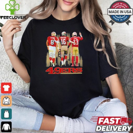 Steve Young, Joe Montana And Brock Purdy San Francisco 49ers Skyline Signatures Shirt