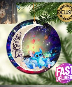 Stitch And Eeyore Couple Love You To The Moon And Back Galaxy Xmas Custom Name Tree Decorations Ornament