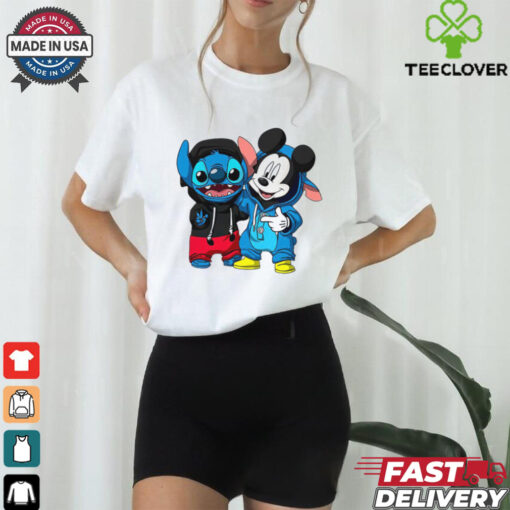 Stitch And Mickey Mouse Friendship T Shirt