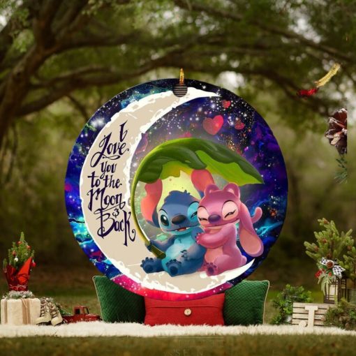 Stitch Angel Love You To The Moon And Back Galaxy Xmas Custom Name Tree Decorations Ornament