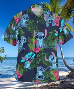 Stitch Disney Palm Leaves Pattern All Over Print Hawaiian Shirt