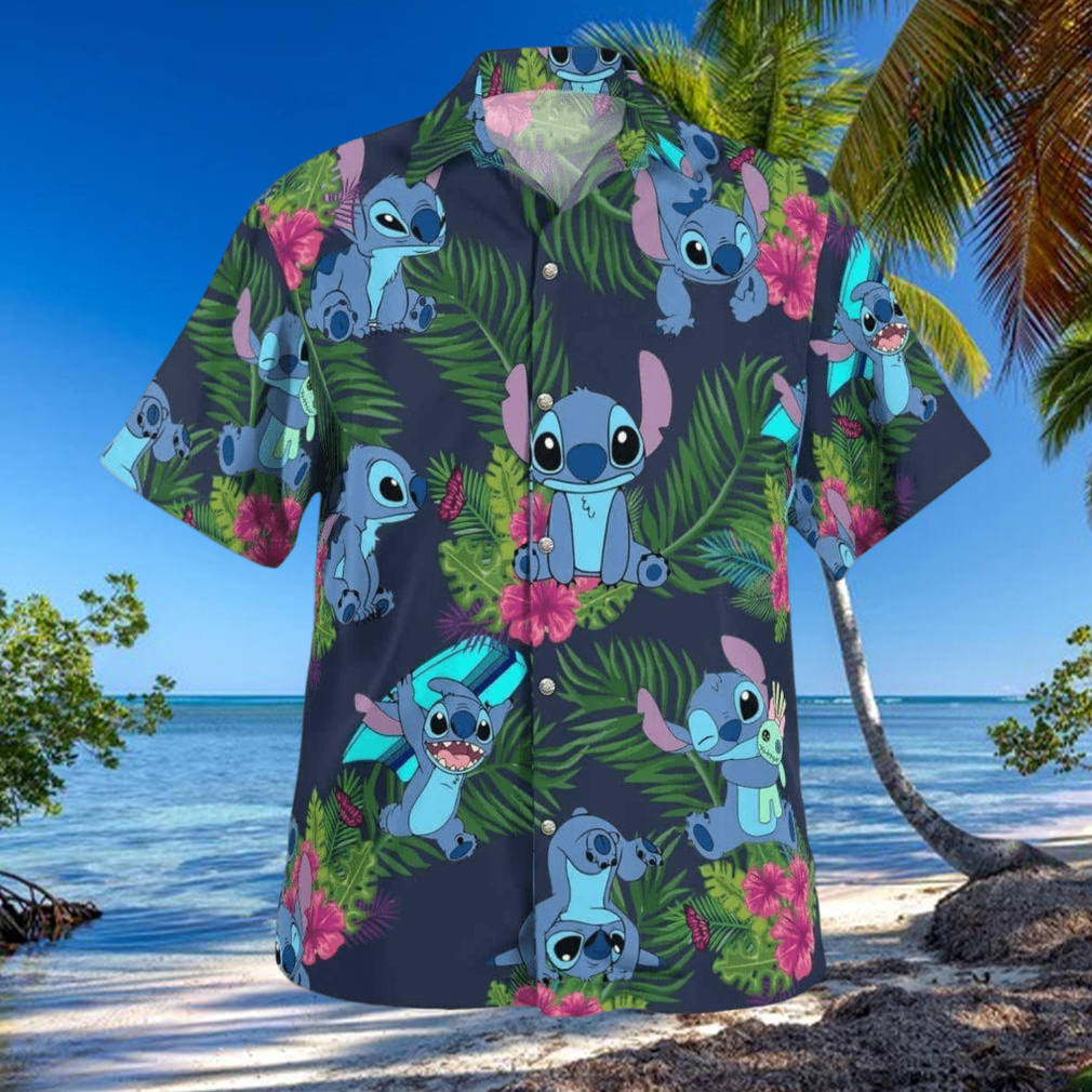 Stitch Disney Palm Leaves Pattern All Over Print Hawaiian Shirt Stitch Disney Palm Leaves Pattern All Over Print Hawaiian Shirt