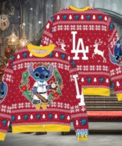 Stitch Dodgers Christmas Ugly Sweater – Red And Yellow