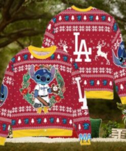 Stitch Dodgers Christmas Ugly Sweater – Red And Yellow