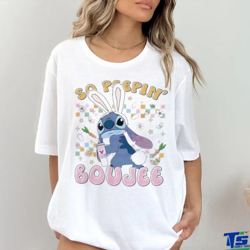 Stitch Easter Bunny So Peepin Boujee colorful hoodie, sweater, longsleeve, shirt v-neck, t-shirt