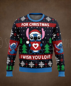 Stitch For Christmas I Wish You Love Ugly Christmas Sweater