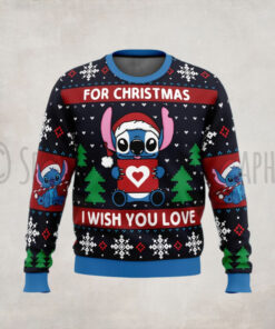 Stitch For Christmas I Wish You Love Ugly Christmas Sweater