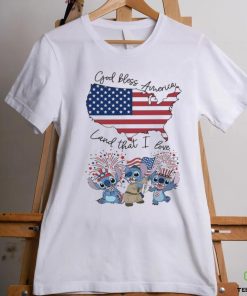 Stitch God Bless America Land That I Love Fan T Shirt