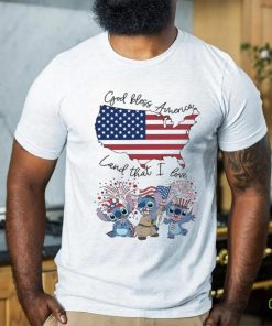 Stitch God Bless America Land That I Love Fan T Shirt