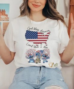 Stitch God Bless America Land That I Love Fan T Shirt