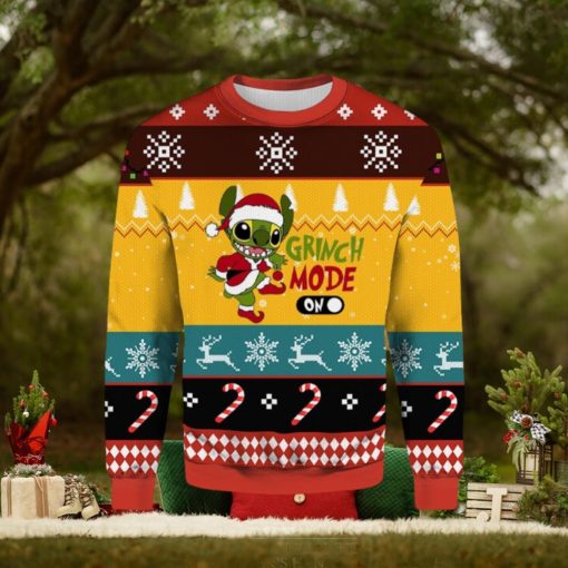 Stitch Grinch Mode On Ugly Christmas Sweater