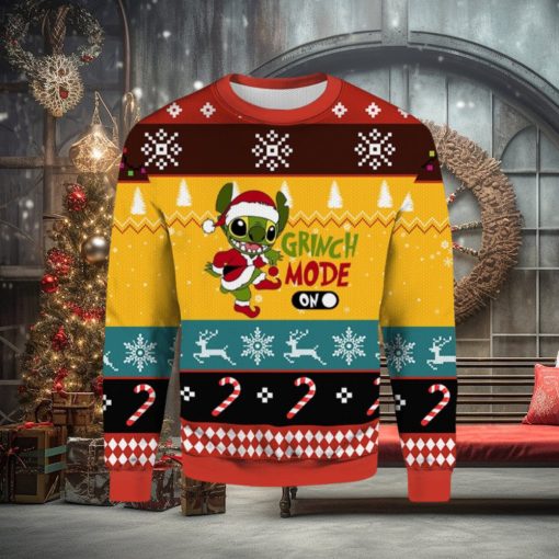 Stitch Grinch Mode On Ugly Christmas Sweater