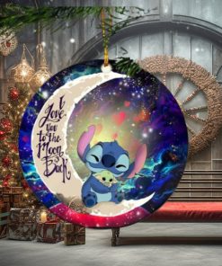 Stitch Hold Baby Yoda Love You To The Moon Galaxy Perfect Gift For Holiday Ornament