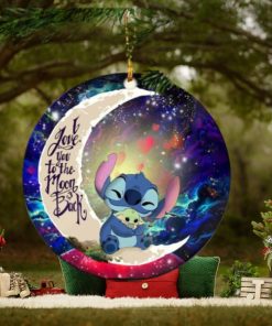 Stitch Hold Baby Yoda Love You To The Moon Galaxy Perfect Gift For Holiday Ornament