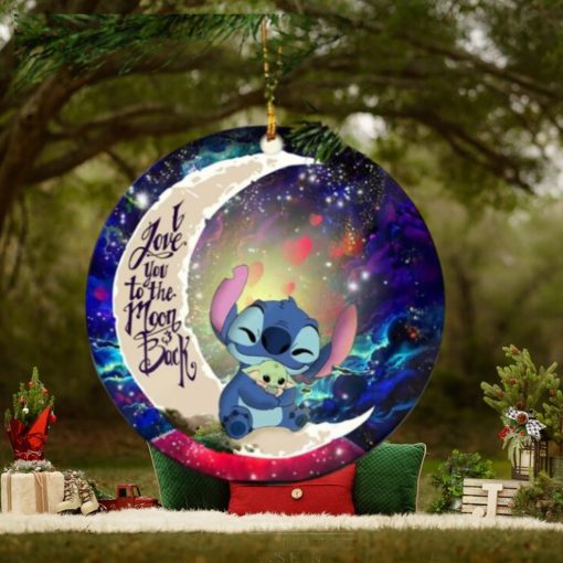 Stitch Hold Baby Yoda Love You To The Moon Galaxy Perfect Gift For Holiday Ornament