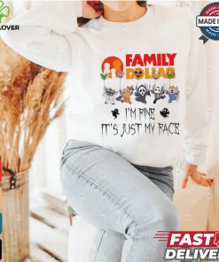 Stitch Horror Character X Family Dollar I’m Fine It’s Just My Face Halloween Shirt
