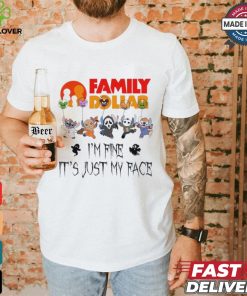 Stitch Horror Character X Family Dollar I’m Fine It’s Just My Face Halloween Shirt