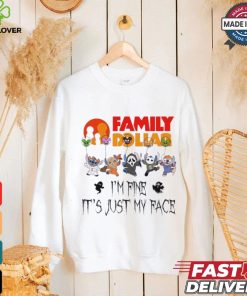 Stitch Horror Character X Family Dollar I’m Fine It’s Just My Face Halloween Shirt