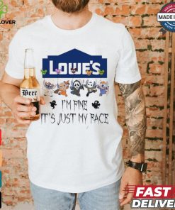 Stitch Horror Character X Lowe’s I’m Fine It’s Just My Face Halloween Shirt