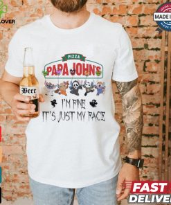 Stitch Horror Character X Papa John’s I’m Fine It’s Just My Face Halloween Shirt