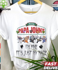 Stitch Horror Character X Papa John’s I’m Fine It’s Just My Face Halloween Shirt